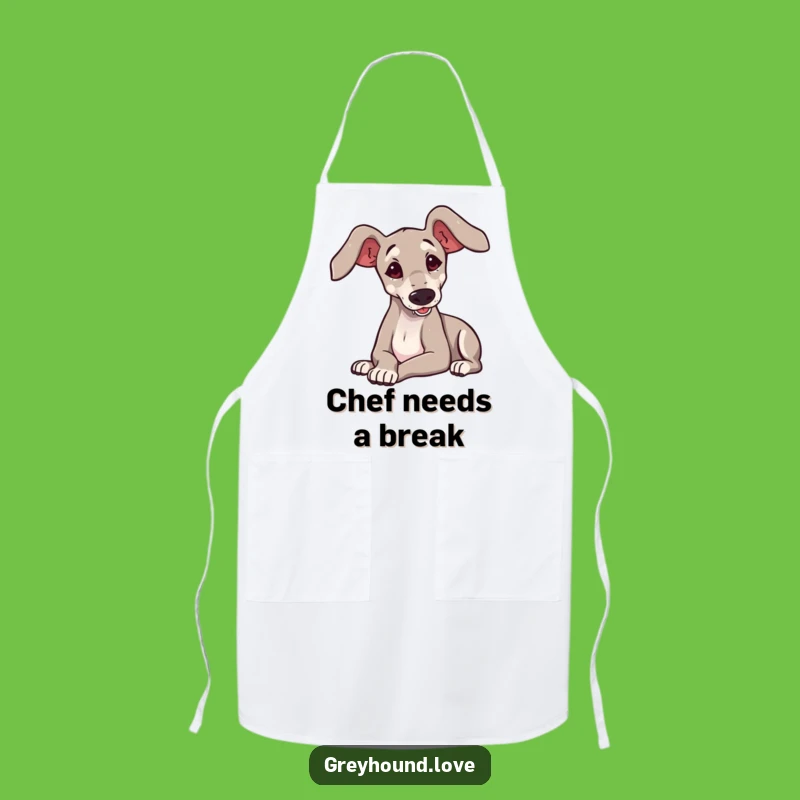 Funny Greyhound Flop Apron - Cook with Canine Charm