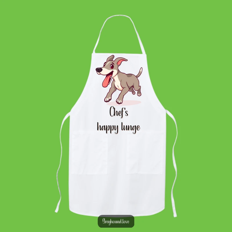 Funny Greyhound Playful Apron - Tongue Out Kitchen Gift