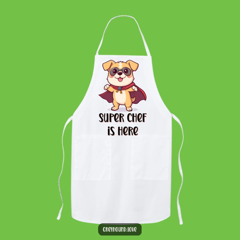 Funny Dog Superhero Apron: Caped Chef Hero Funny Gift