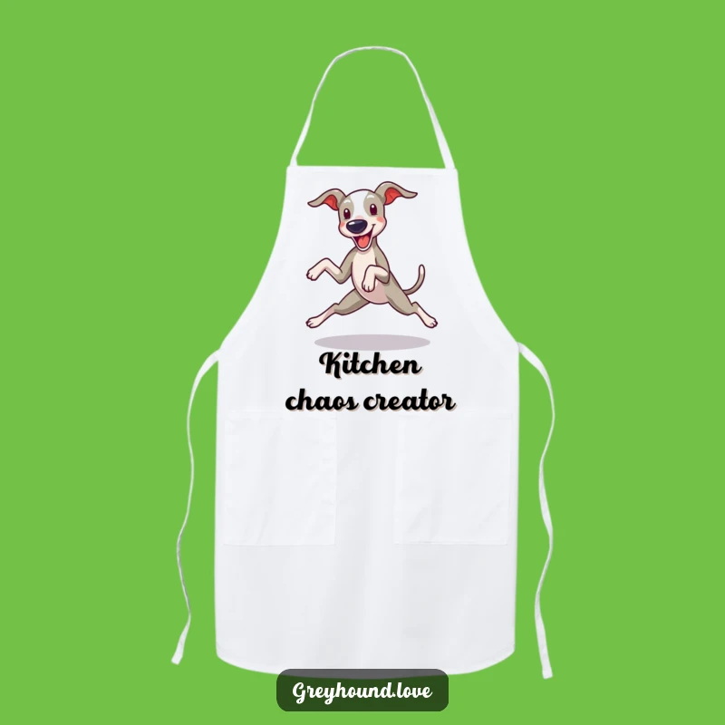 Funny Greyhound Apron: Hilarious Zoomie Design for the Playful Cook