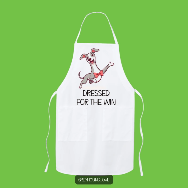 Funny Greyhound Bowtie Slide Apron - Chef's Delight for Dog Lovers