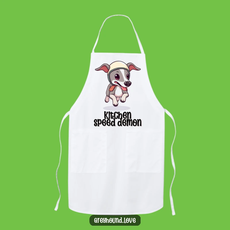 Funny Greyhound Helmet Apron: Chef Dog, Tongue Lolling, Perfect Kitchen Gift