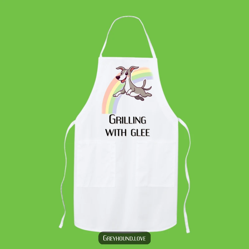 Funny Greyhound Rainbow Apron: Joyful Cooking, Fun Humorous Gift