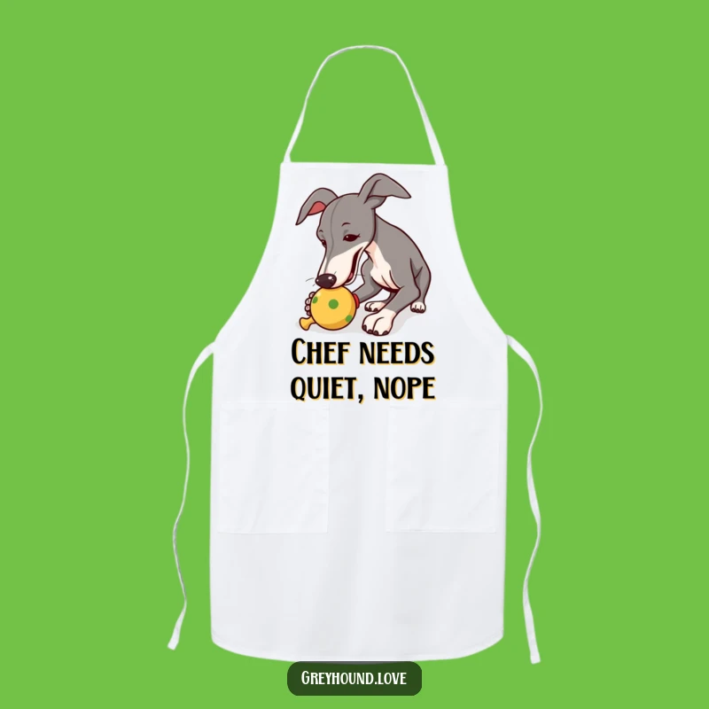 Funny Greyhound Squeaky Toy Apron: Kitchen Fun for Dog Lovers