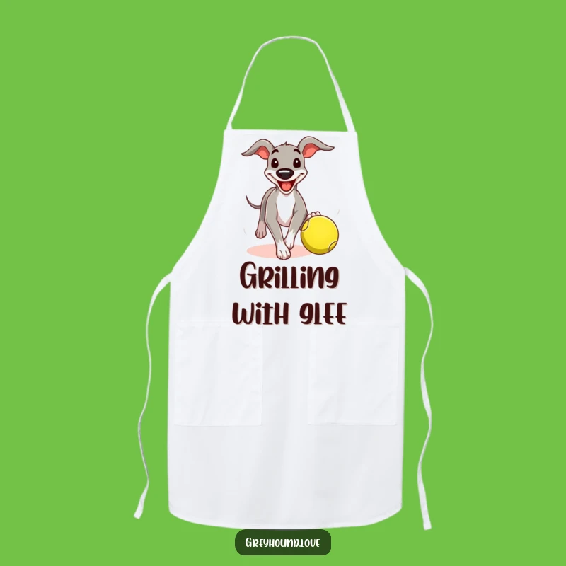 Funny Greyhound Tennis Ball Apron: Dog Lover's Kitchen Gear, Hilarious Gift