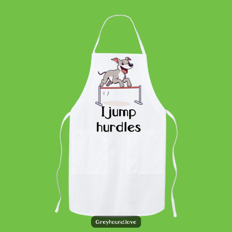 Funny Greyhound Apron: Cook with Joy, Leaping Over Kitchen Hurdles, Chef Gift