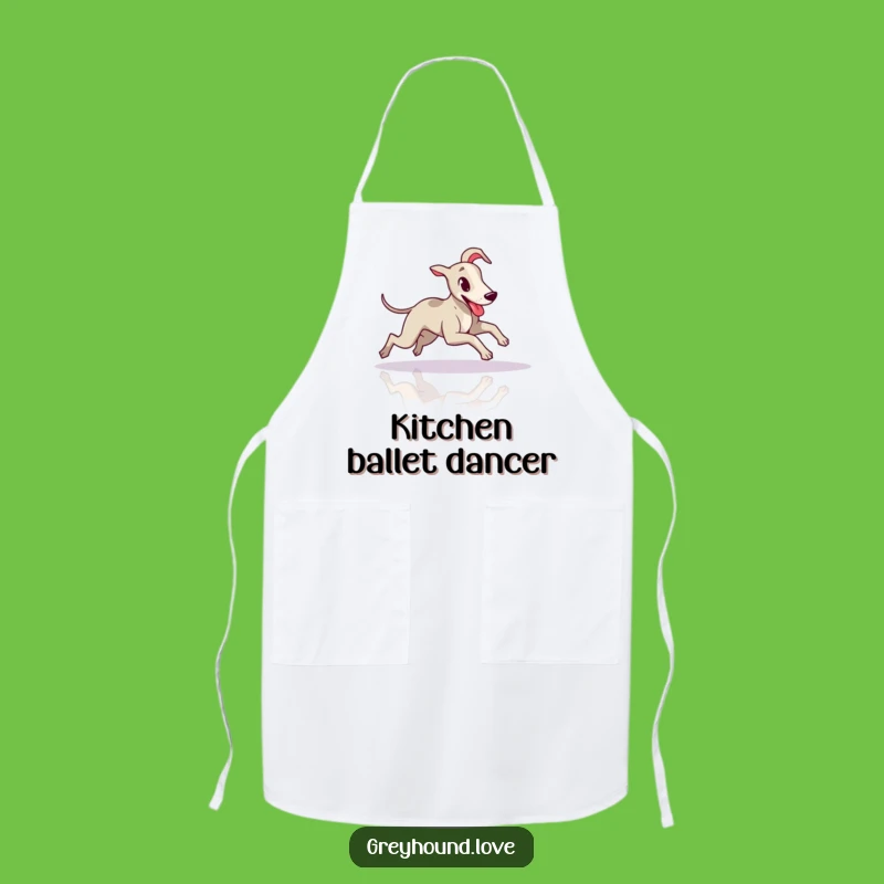 Funny Greyhound Floor Slide Apron - Playful Kitchen Wear for Fun Cooks