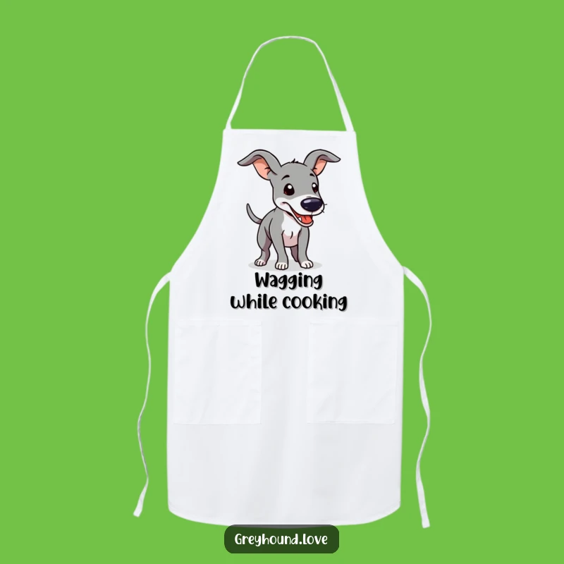 Funny Greyhound Apron: Cook with Joy, Wagging Tail Chef's Companion