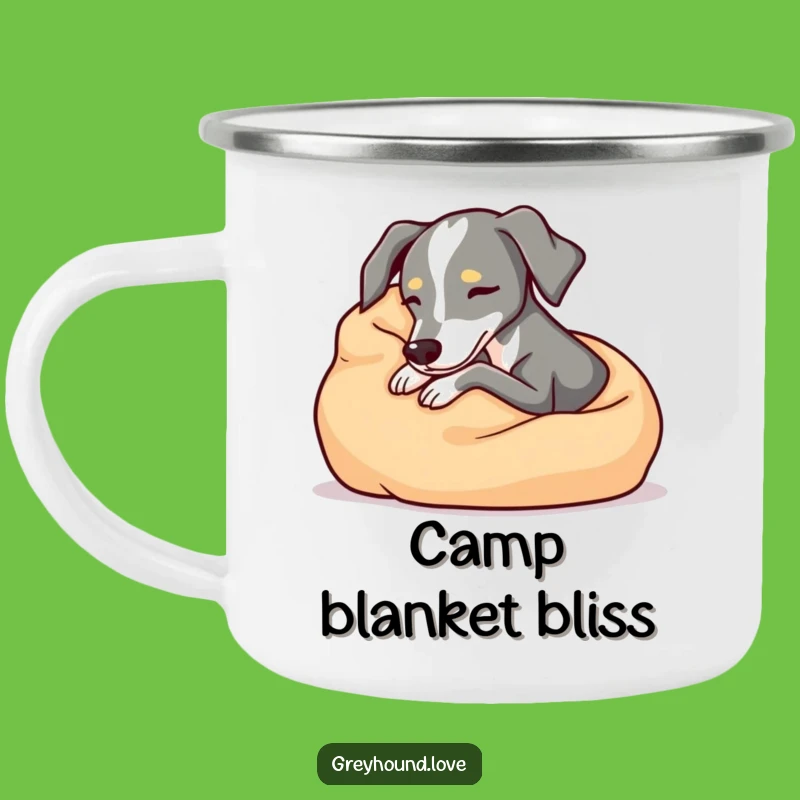 Cozy Greyhound Camping Mug - Relaxing Outdoor Comfort Gift