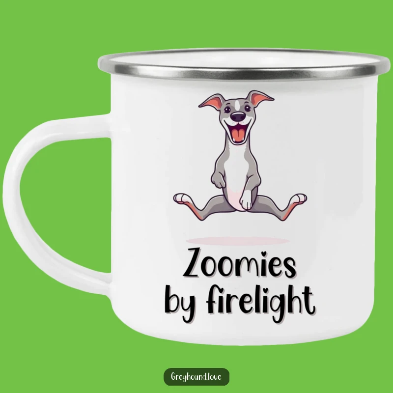 Funny Greyhound Zoomie Camping Mug - Outdoor Splayed Legs Drinkware Gift!