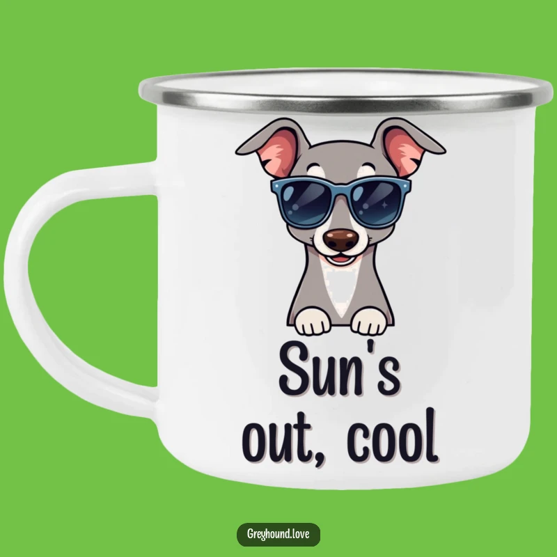 Funny Greyhound Sunglasses Camping Mug - Your Cool Companion for Adventures