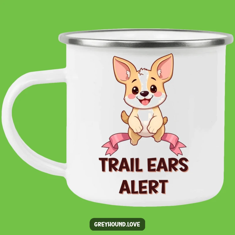 Funny Dog Ears Camping Mug: Oversized Ear Dog Leap Outdoor Funny Gift