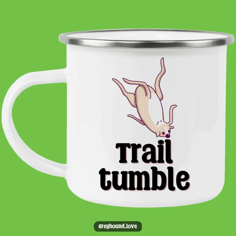 Funny Greyhound Somersault Camping Mug: Fuel Your Adventures with Flair!