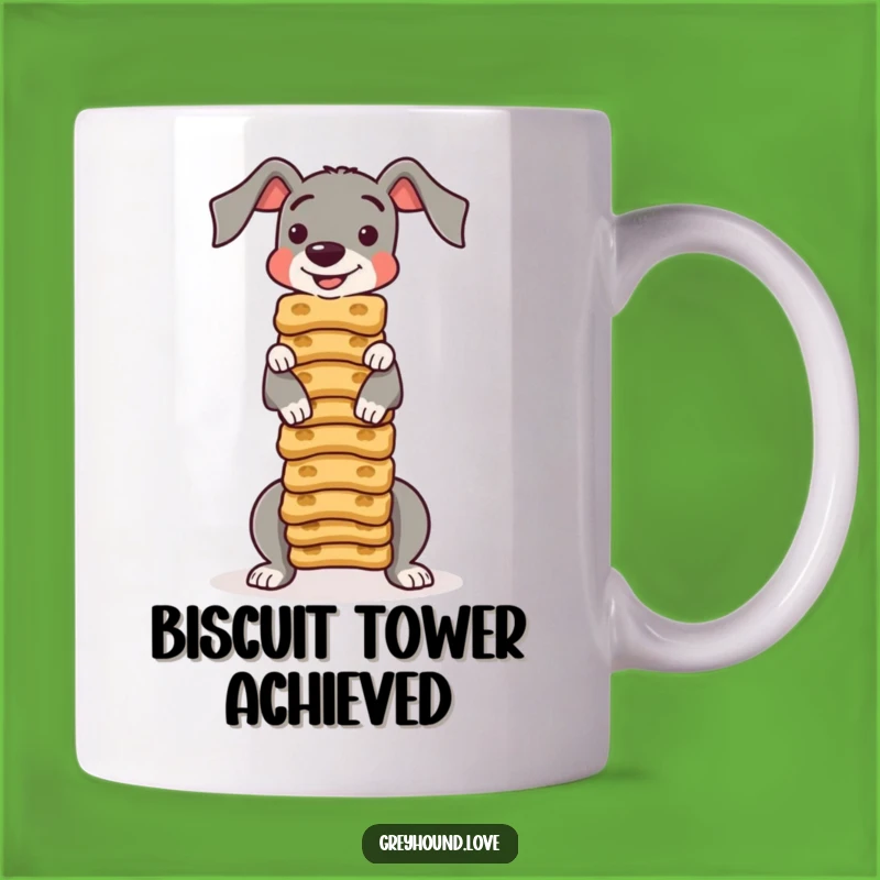 Funny Greyhound Biscuit Balance Mug: Amazing Dog Treat Stacker Gift!