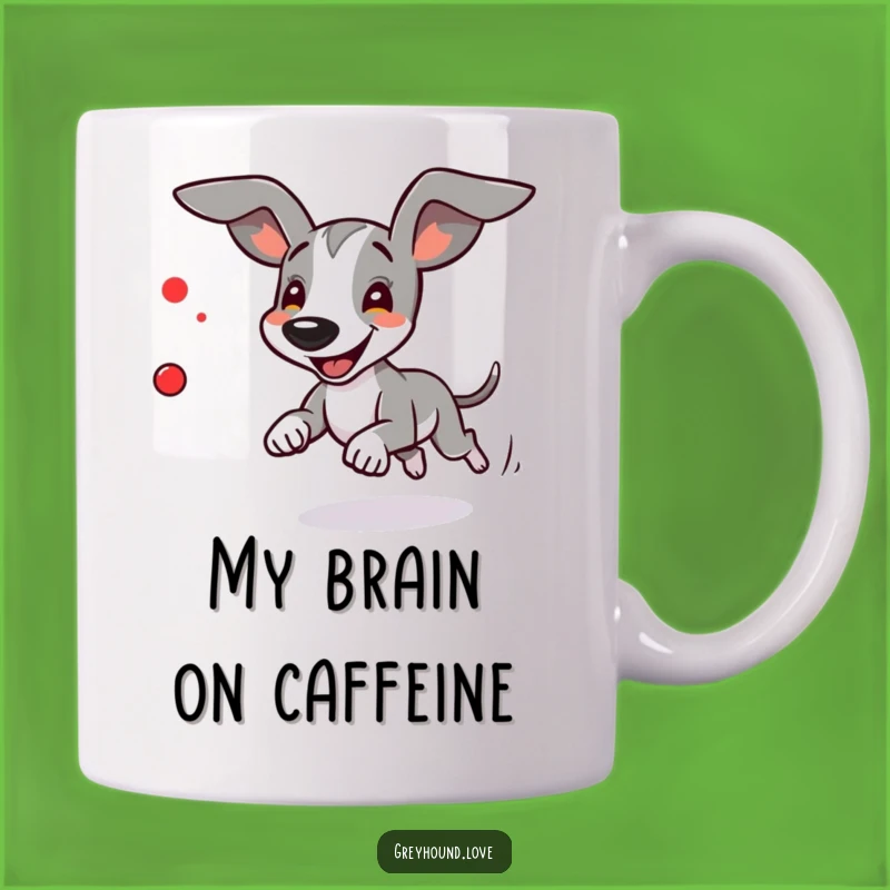 Funny Greyhound Chasing Red Dot Mug - Perfect Gift for Dog Lovers Who Appreciate Humor