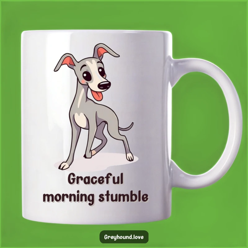Funny Greyhound Tripping Kawaii Mug: Hilarious Dog Lover Gift