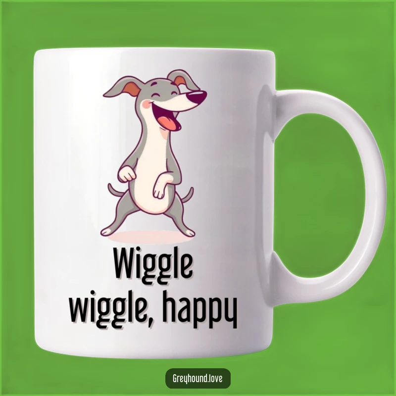 Funny Greyhound Wiggle Mug - Joyful Wiggles Enthusiastic Greyhound Gift!