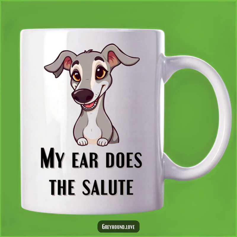 Funny Saluting Greyhound Mug: Goofy Dog Lover Gift!