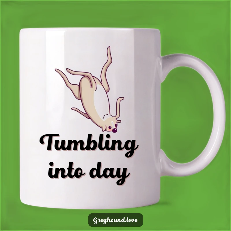 Funny Silly Greyhound Somersault Mug: A Hilarious and Playful Gift!