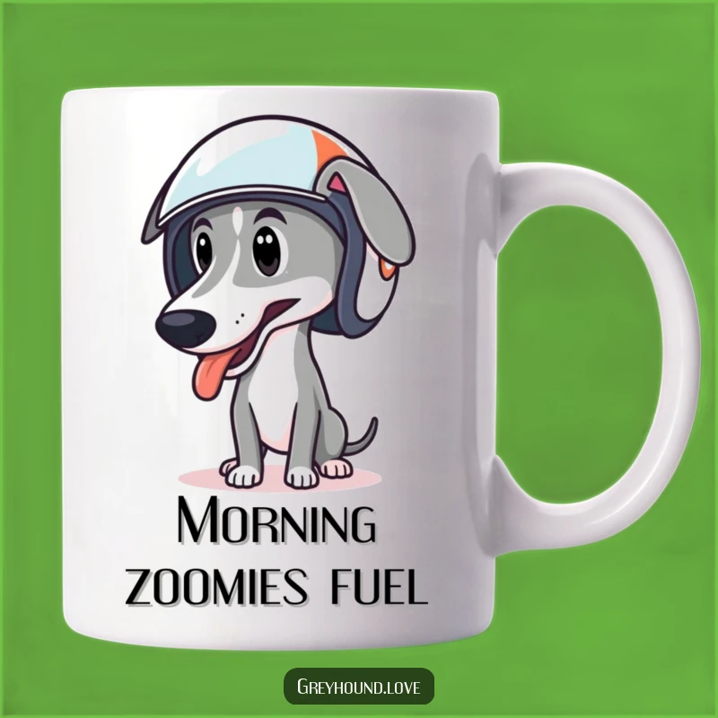 Funny Greyhound Racing Helmet Mug - Hilarious Dog Lover Gift