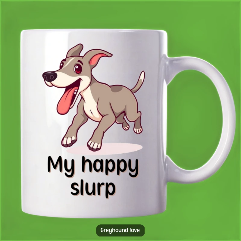 Funny Greyhound Playful Lunge Mug - Excited Tongue Out Dog Gift
