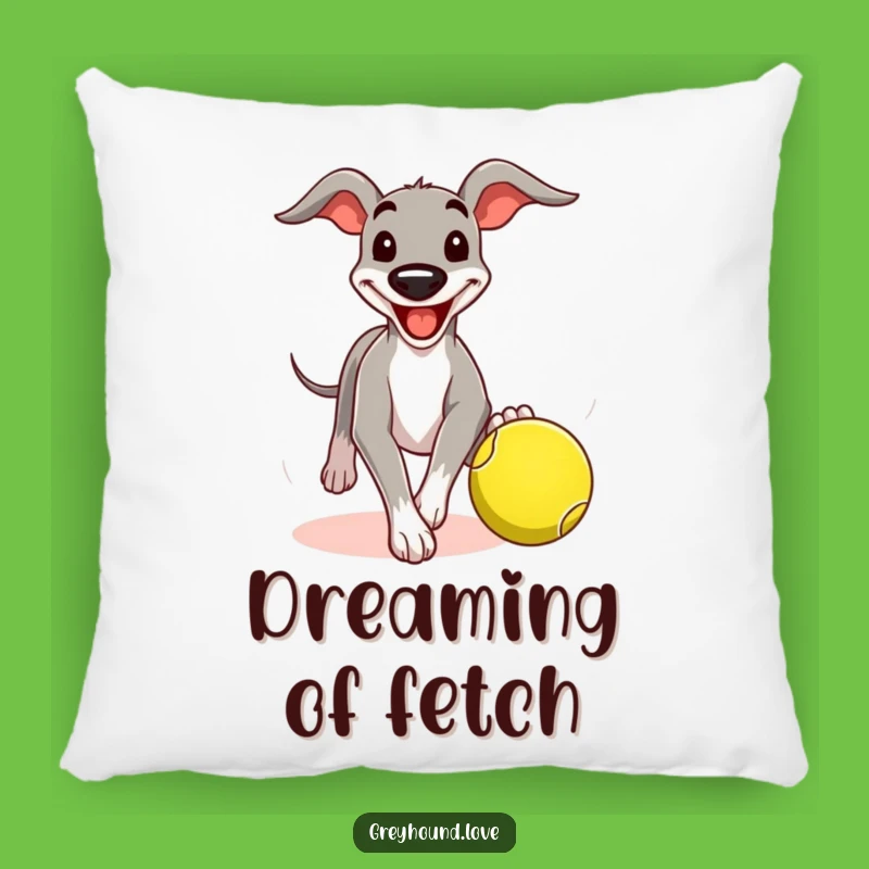 Funny Greyhound Tennis Ball Pillow: Comfy Dog Decor, Hilarious Gift Cushion