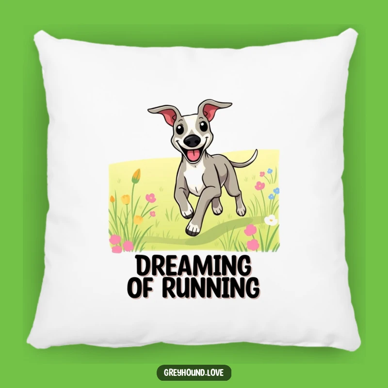 Comfy Funny Happy Greyhound Running Pillow: Cozy Comfort & Smiles