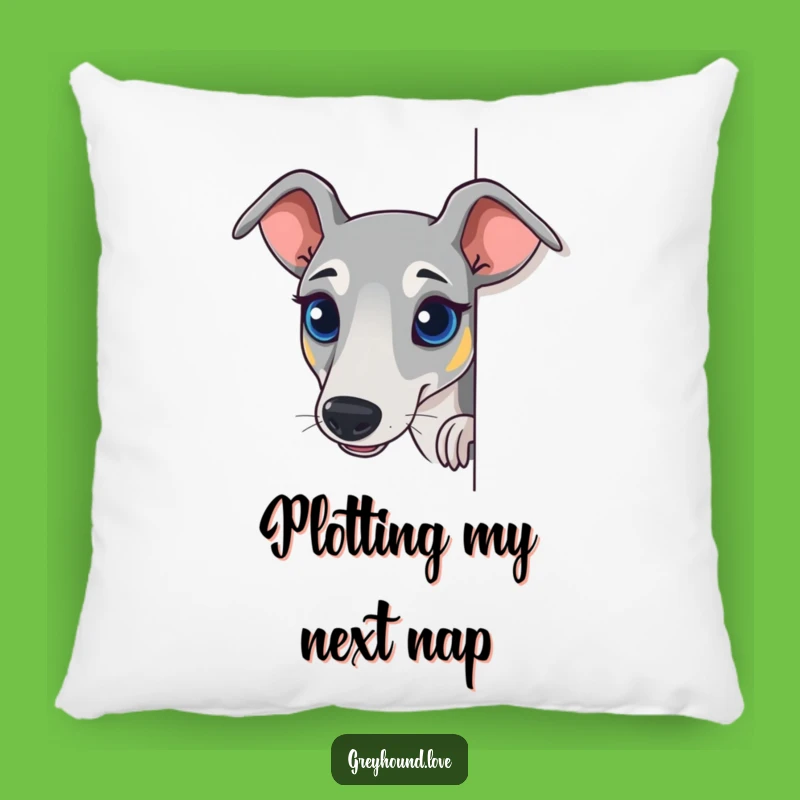 Funny Curious Greyhound Pillow: Soft Comfort with Sighthound's Peek-a-Boo Charm