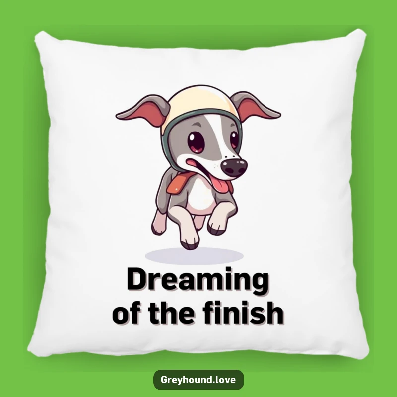 Funny Greyhound Helmet Pillow: Cute Speedy Dog, Tongue Lolling, Cozy Home Decor Gift