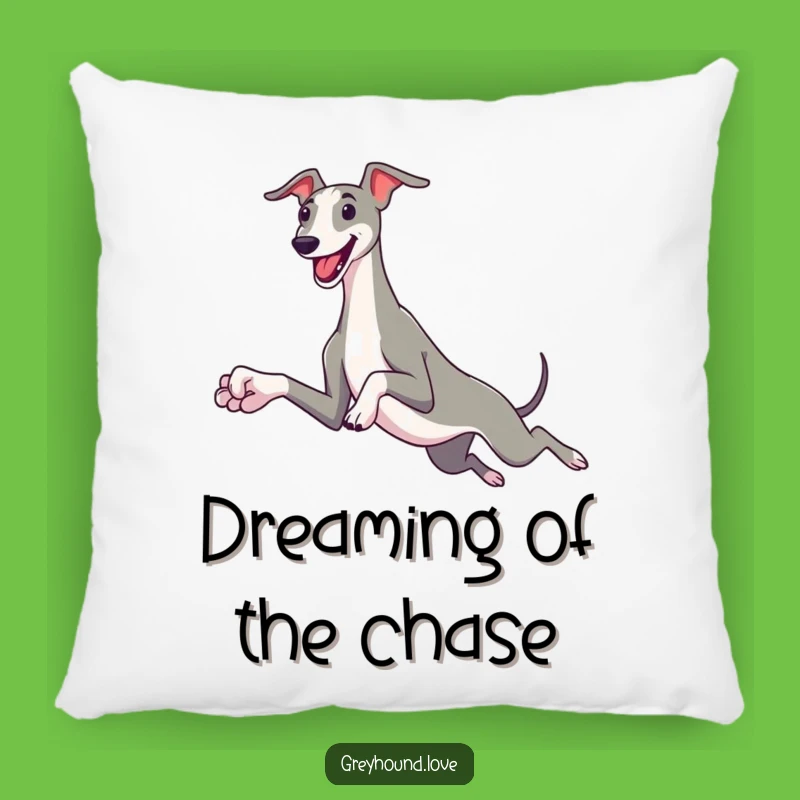 Funny Greyhound Leap Pillow: Comfy Dog Decor, Hilarious Gift Cushion