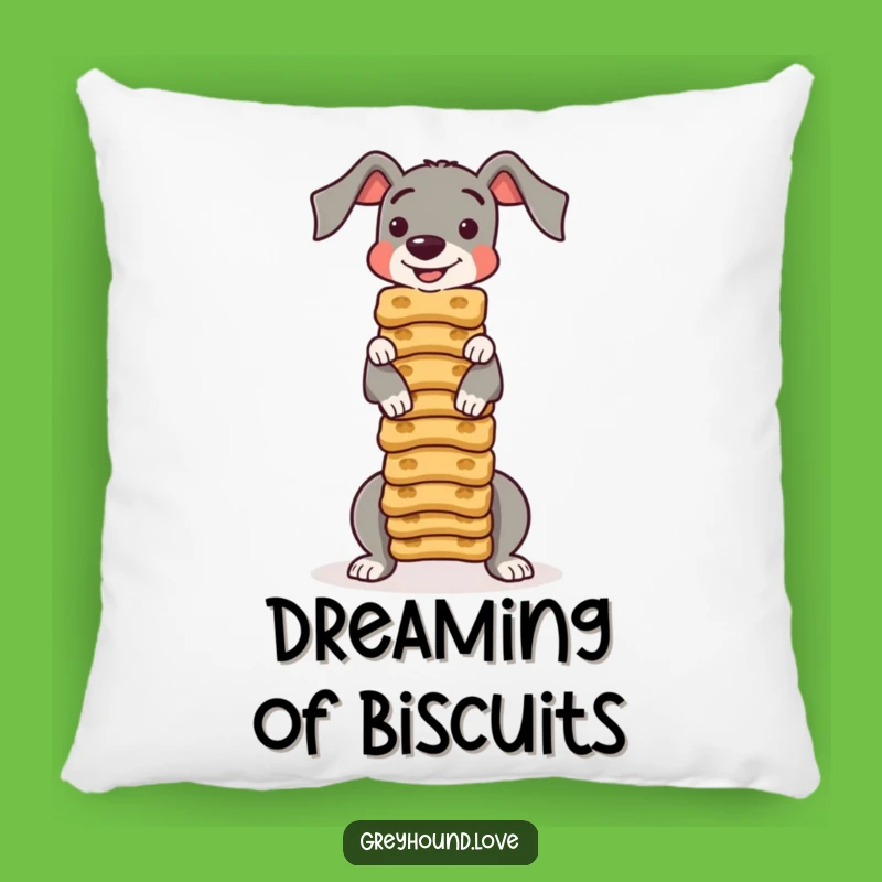 Funny Greyhound Pillow: Biscuit Balance Comfort - Hilarious Accent!