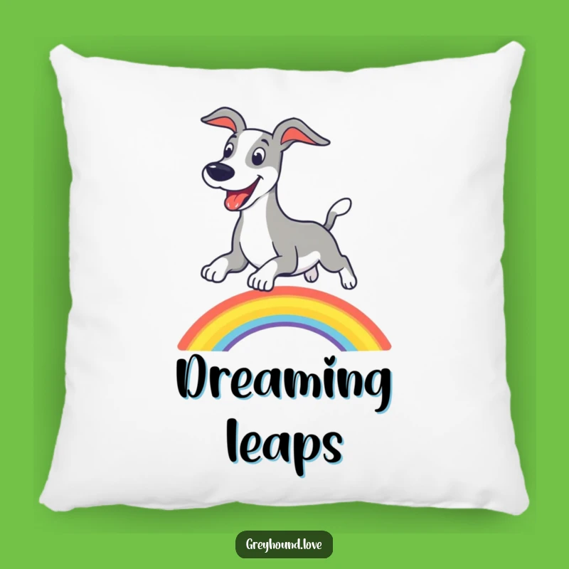 Funny Greyhound Rainbow Pillow, Cozy Joy - Snuggle Up With Hilarious Comfort!
