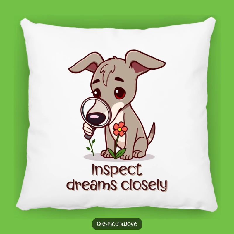 Funny Greyhound Investigator Pillow - Cozy & Curious Decor for Nature Lovers