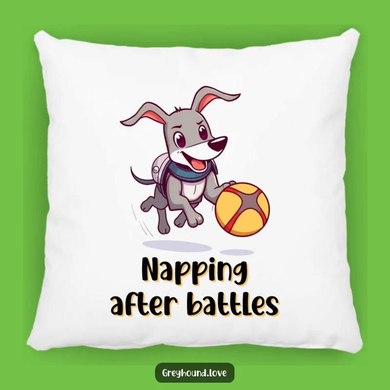 Funny Knight Greyhound Pillow: Cozy Armor Dog, Chasing Ball, Comforting Gift