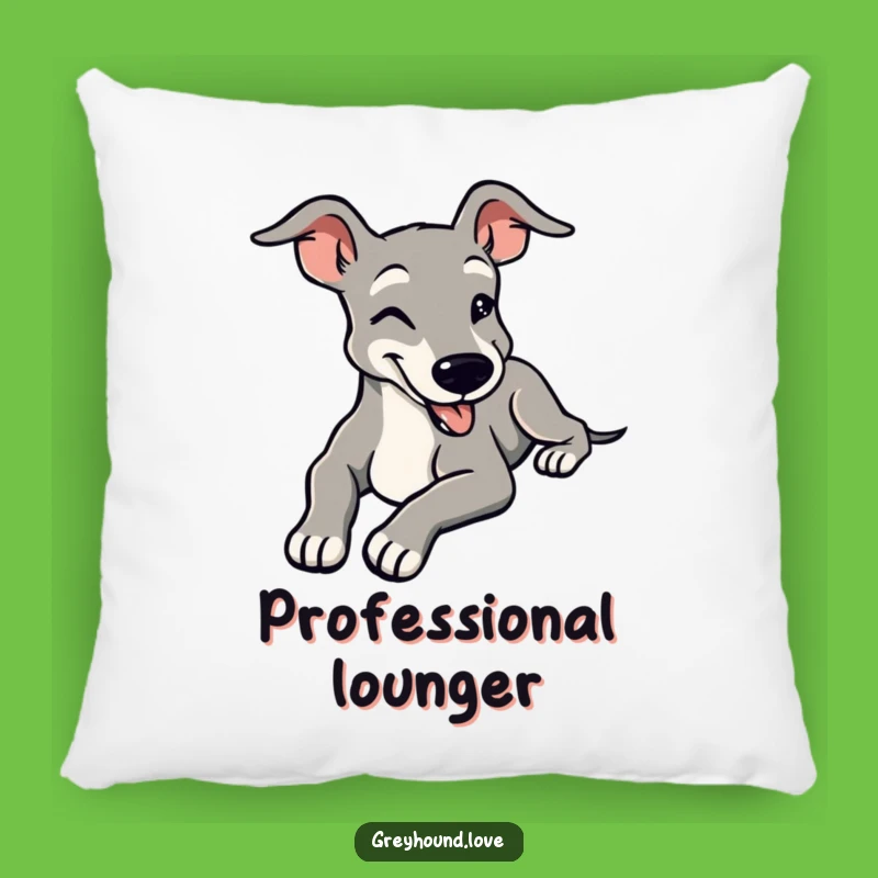 Funny Greyhound Chill Pillow - Contented Smile Serene Comfort Gift
