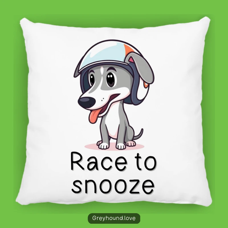 Funny Greyhound Racing Helmet Pillow - Cozy Dog Decor