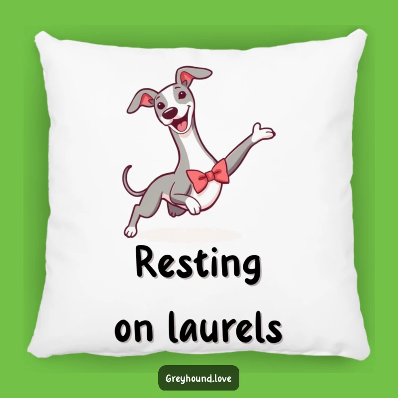 Funny Greyhound Bowtie Slide Pillow - Comfy Decor with a Heroic Touch