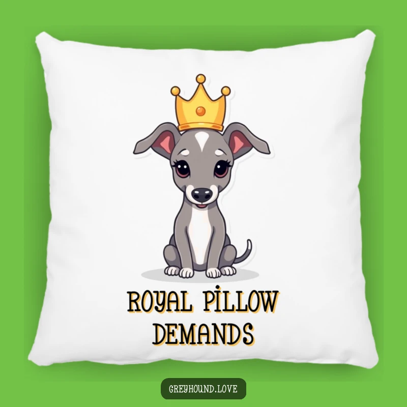 Comfy Funny Royal Greyhound Crown Pillow: Regal Comfort & Humor