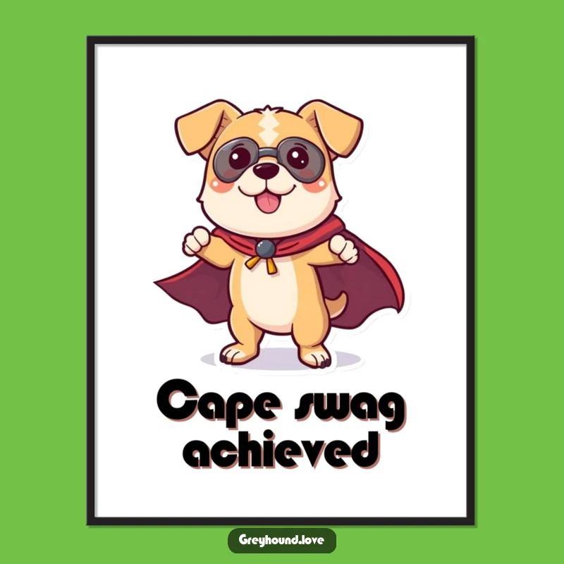 Funny Dog Superhero Digital Print: Heroic Canine Art Funny Gift