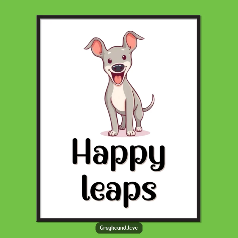 Funny Greyhound Digital Art: Excited Yip - Instant Energy!