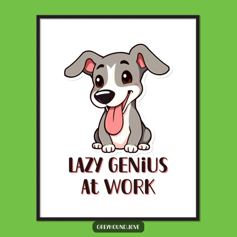 Funny Greyhound Digital Art: Instant Hilarious Dog Download for Wall Decor