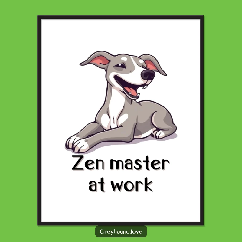 Funny Greyhound Stretch Digital Art - Instant Zen Decor, Perfect Gift!