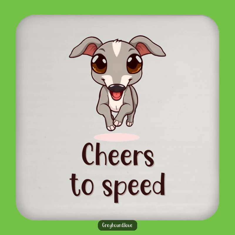 Funny Greyhound Coaster - Expressive Eyes Dog Decor Gift