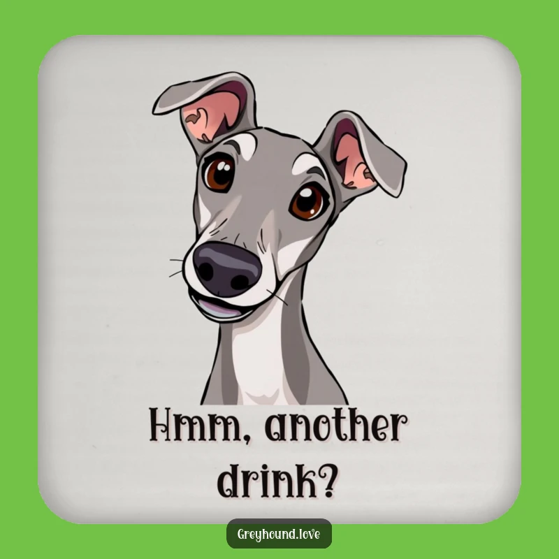Curious Greyhound Head Tilt Coaster Set: Protect Surfaces with Intriguing Canine Charm