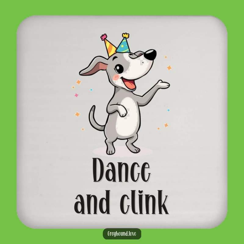 Funny Dancing Greyhound Coasters: Protect Surfaces with Party Flair, A Fun Funny Gift!