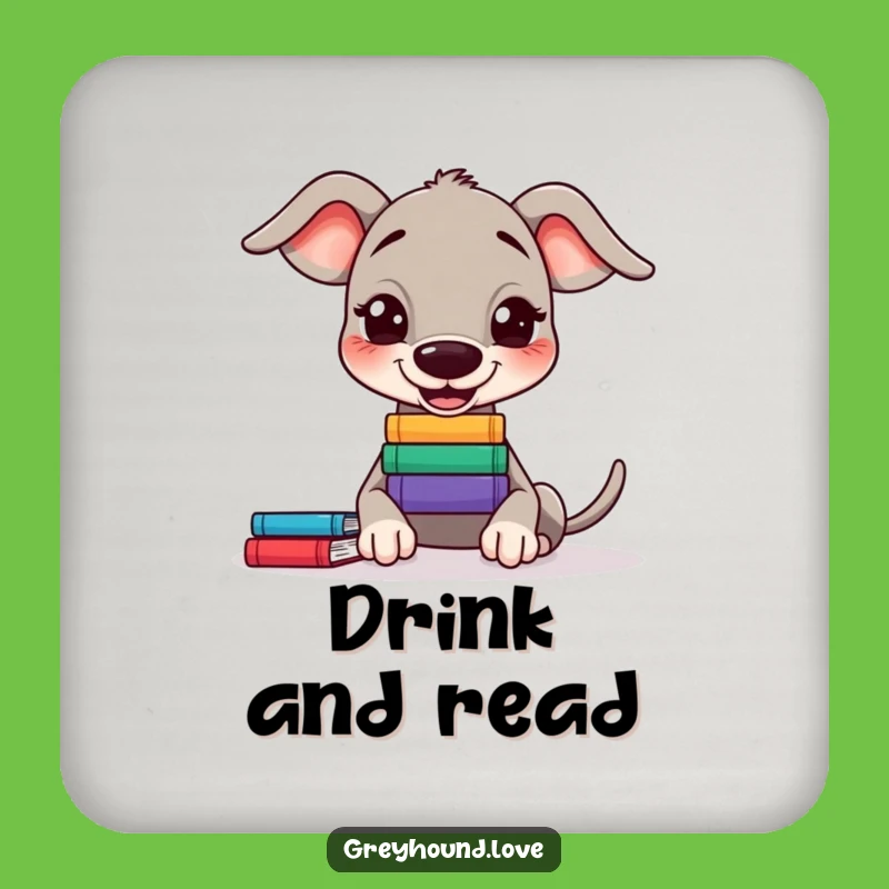 Funny Greyhound Book Balance Coaster Set - Protect Surfaces with Wit