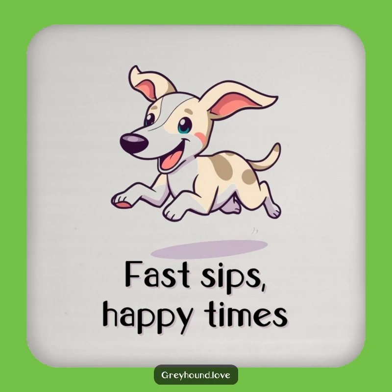 Funny Greyhound Dash Drink Coaster - Protect Surfaces with Happy Flair