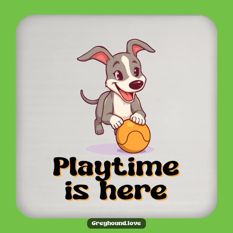Funny Greyhound Chasing Ball Coaster: Protect Surfaces with Speed!