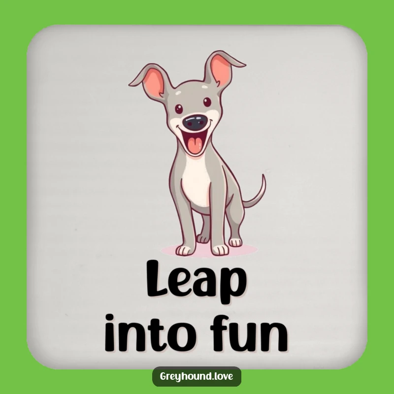 Funny Greyhound Coaster Set: Excited Yip Protection!