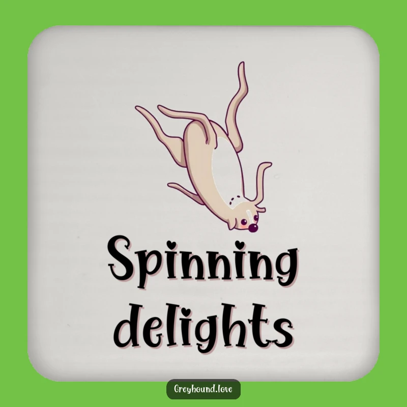 Funny Greyhound Somersault Coaster: Protect Surfaces with Flair!